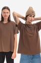 Хлопковая футболка Guess узор коричневый M2BI05.KBB50