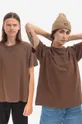 brązowy Guess U.S.A. t-shirt bawełniany Unisex