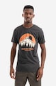 Fjallraven t-shirt bawełniany Nature nadruk granatowy F87053.555