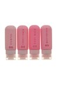 The Vintage Cosmetics Company zestaw butelek podróżnych na kosmetyki Silicone Travel 4-pack różowy 104STB