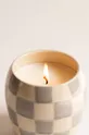 Dišeča sojina sveča Paddywax Checkmate Cotton & Teak 311 g Keramika, Sojin vosek