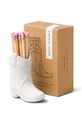 Paddywax chibrituri într-un suport ceramic Nashville Boot 25-pack ACC18EU alb AA00