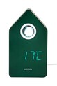 Salon i sypialnia Karlsson budzik stołowy led z kukułką Cuckoo LED 16 cm KA6070GR zielony