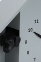 Salon i sypialnia Karlsson zegar ścienny z dźwiękiem Peeking Doggy 29 x 26 cm KA6097GY szary