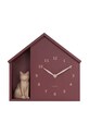 Karlsson zegar ścienny z dźwiękiem Siting Cat 26 x 29 cm bordowy KA6099RD