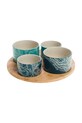 home & lifestyle zestaw miseczek do serwowania z podstawką 12 x 30 x 30 cm 4-pack niebieski 167510