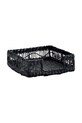 Madam Stoltz serwetnik 20 x 20 x 6 cm czarny TPX23023.A