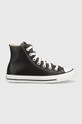 Converse - Δερμάτινα ελαφριά παπούτσια φλατ μαύρο C132170.D