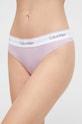 Calvin Klein Underwear stringi dzianina fioletowy 0000F3786E