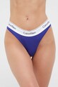 Calvin Klein Underwear stringi dzianina granatowy 0000F3786E