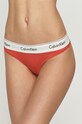 Calvin Klein Underwear stringi dzianina pomarańczowy 0000F3786E