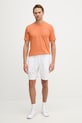 Lacoste T-shirt bawełniany męski TH7618 pomarańczowy SS26