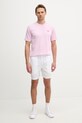 Lacoste T-shirt męski bawełniany TH7618 różowy SS26