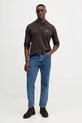 Lacoste longsleeve bawełniany L1312 brązowy AW25