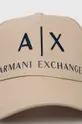 Хлопковая шапка Armani Exchange бежевый