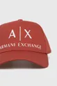 Armani Exchange czapka bawełniana pomarańczowy