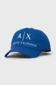 niebieski Armani Exchange czapka bawełniana Męski