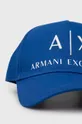 Бавовняна шапка Armani Exchange блакитний