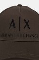 Armani Exchange czapka bawełniana 954039.CC513 zielony AA00