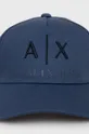 Pamučna kapa Armani Exchange mornarsko plava