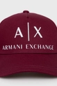 Βαμβακερό καπέλο Armani Exchange μπορντό