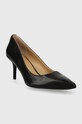 Kožené lodičky Lauren Ralph Lauren Lanette 802723236001 černá SS20