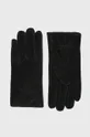 črna Pieces usnjene rokavice Ženski