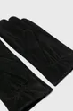 Pieces - Kožené rukavice čierna