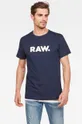granatowy G-Star Raw - T-shirt D08512.8415 Męski