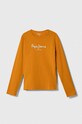 Дитячий лонгслів Pepe Jeans з еластаном помаранчевий PG501364