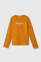 Дитячий лонгслів Pepe Jeans з еластаном помаранчевий PG501364