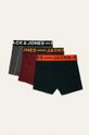 Jack & Jones - Dětské boxerky 128-164 cm (3 pack) grafitová