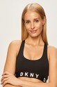 Dkny biustonosz sportowy nadruk czarny DK4519