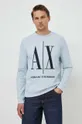 modra Armani Exchange pulover Moški