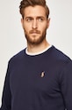 Polo Ralph Lauren - Pánske tričko s dlhým rukávom jednofarebný tmavomodrá 710760121003