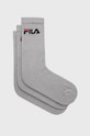 Fila - Sokne (3-pack) visoke čarape siva F9505.D