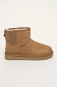 barna UGG - Bőr hótaposó Classic Mini Ugg Rubber Logo Női