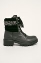 Twinset - Bocanci de piele neizolat negru 192TCT066.S11410