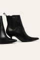 Calvin Klein - Kožené členkové topánky čierna