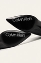 čierna Calvin Klein - Kožené členkové topánky