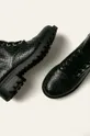 čierna Guess Jeans - Kožené členkové topánky