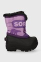 Sorel cizme de iarna copii Sorel Toddler Snow Commander sintetic violet 1869562