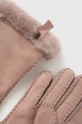 Замшевые перчатки UGG розовый