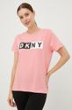 brudny róż Dkny t-shirt DP8T5894 Damski
