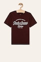 Jack & Jones - Detské tričko 128-176 cm potlač burgundské 12158430