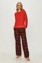 Dkny - Pyžamové tričko s dlhým rukávom červená