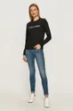 Calvin Klein - Βαμβακερή μπλούζα μαύρο