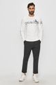 Calvin Klein Jeans - Bavlněná mikina bílá