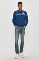 Calvin Klein Jeans - Bavlnená mikina modrá