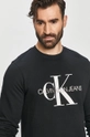 μαύρο Calvin Klein Jeans - Βαμβακερή μπλούζα